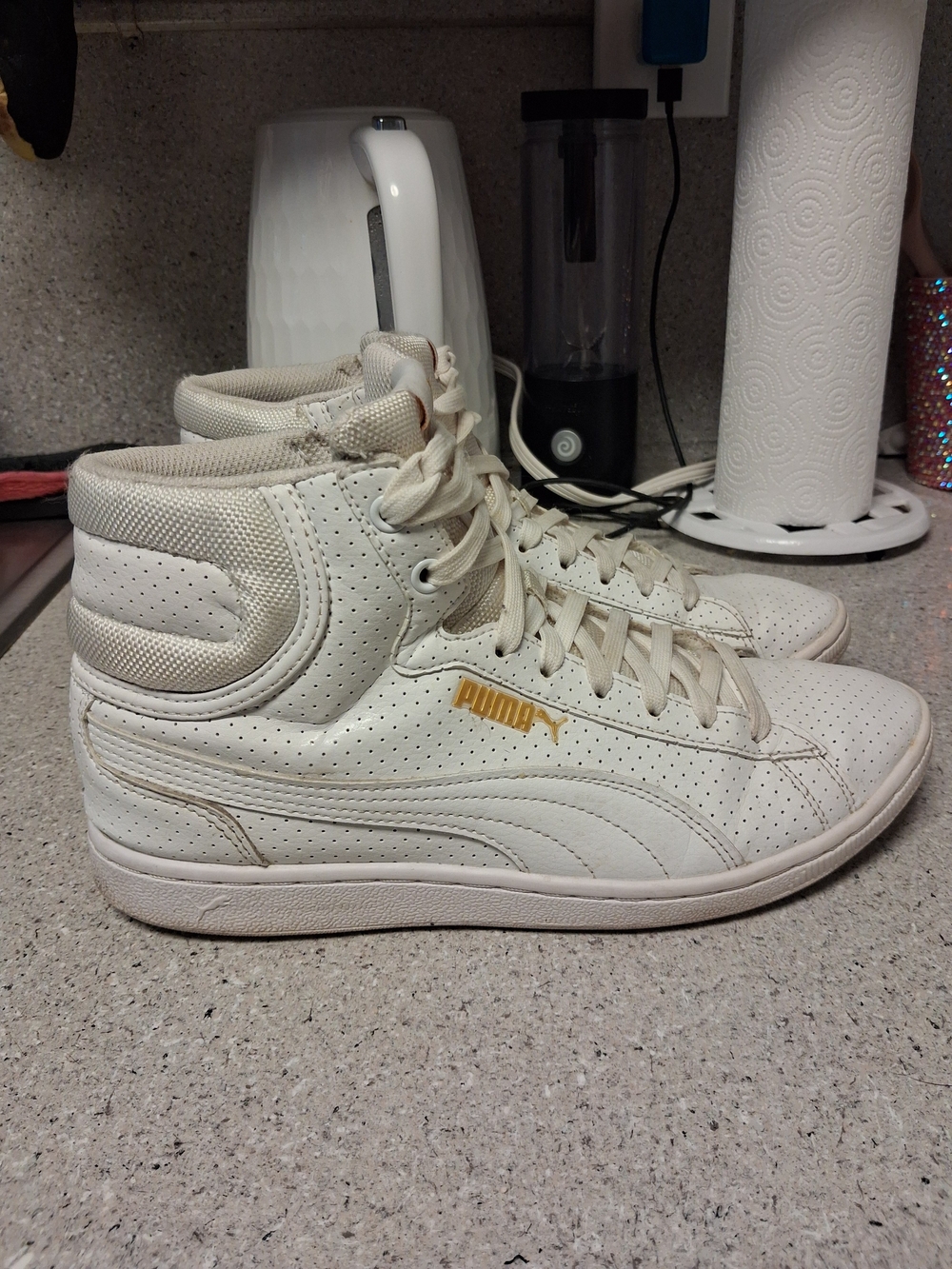 PUMA Women's High-Top Sneakers in Off-White